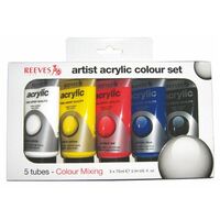 Paint Reeves Acrylic 75ml Set of 5