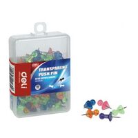 Push Pins Transparent Hangsell Deli / Razorline 0030 Assorted