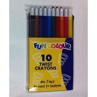 Crayons Twistable FunColour 0199671 Pack 10 Fun Assorted Colours 