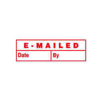 Stamp Pre Inked Office Deskmate E10 Emailed with Date and By spaces Red 