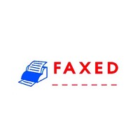 Stamp Deskmate Pre Inked Dual Colour Red/Blue Icon FAXED with Date space 