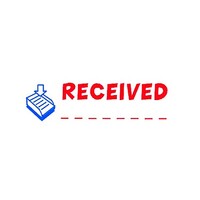 Stamp Deskmate Pre Inked Dual Colour Red/Blue Icon RECEIVED with Date space