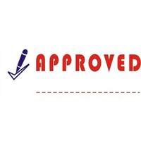 Stamp Deskmate Pre Inked Dual Colour Red/Blue Icon APPROVED