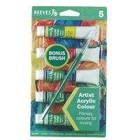 Paint Reeves Primary Colours Acrylic Set 22ml 8210200 Set of 5