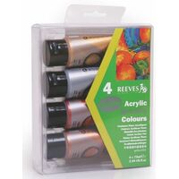 Paint Reeves Acrylic Metallics 75ml Set of 4