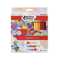 Pencil Texta Tri Colour Jumbo Assorted Pack 12 