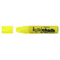 Liquid Chalk Marker Texta Dry Wipe 15mm Jumbo Chisel Card of 1 Yellow 