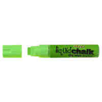 Liquid Chalk Marker Texta Dry Wipe 15mm Jumbo Chisel Card of 1 Green 