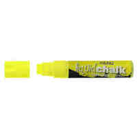 Liquid Chalk Marker Texta Wet Wipe 15mm Jumbo Chisel Card of 1 Yellow 