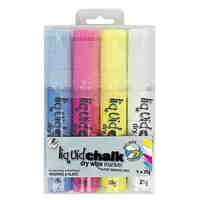 Liquid Chalk Marker Texta Dry Wipe 15mm Jumbo Chisel Assorted Wallet 4