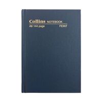 Note Book A6 Hardcover 144 Page Feint Ruled Collins 5400 Blue 