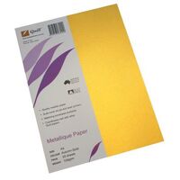 Paper A4 Quill Metallique Kimberley Autumn Gold 120gsm Pack 25