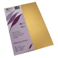 Cardboard A4 285gsm Quill Metallique Autumn Gold Pack 25