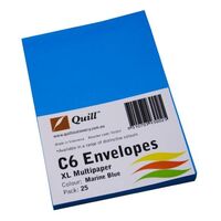 Envelope C6 Quill XL Multi Office Marine Blue Pack 25 