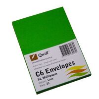 Envelope C6 Quill XL Multi Office Lime Green Pack 25 