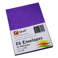 Envelope C6 Quill XL Multi Office Lilac Purple Pack 25 