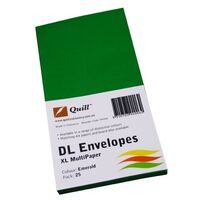 Envelope DL Quill XL Multi Office Emerald Green Pack 25 