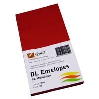 Envelope DL Quill XL Multi Office Red Pack 25 