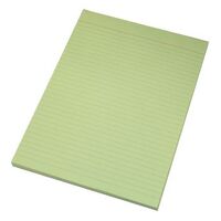 Office Pad A4 Ruled Bank Quill 01014 Lime Green Pack of 10