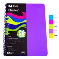 Note Book Quill C595A A4 Spiral Shades Pack of 5