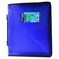 Compendium A4 Zipper Binder Foldermate 887B 3 Ring Blue 