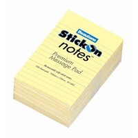 Stick On Notes Beautone 102mm x 152mm Yellow Ruled 11402 Pack 6