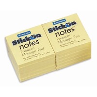 Stick On Notes Bantex / Beautone 76mm x 76mm Yellow 11030 Pack 12 