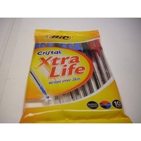 Pen Bic Cristal Xtra Life Medium 0382 Pack 10 Assorted extra life