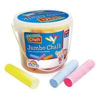 Chalk Jumbo Coloured Colorfic 104452 Chalk it Up 20 sticks in Clear tub with carry handle 