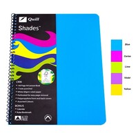 Lecture Notebook Quill C906 A4 Shades Spiral Side Opening 10493 Pack 5