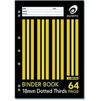 Binder Book A4 18mm Dotted Thirds 64 Page Olympic 140830/105065 Pack 20