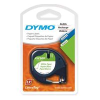 Dymo Tape Letratag OFFICE SUPPLIES>Copy Paper White 12mm x 4M 92630/10697 Pack 2