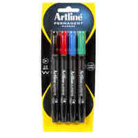 Marker Artline Supreme Permanent 1.0mm Easy Grip Pack 4 Assorted 107174