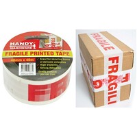 Packaging Tape Fragile Red on White Handy Hardware 48mm x 40m 108770