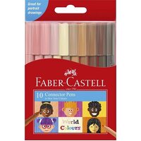 Marker Faber Castell Connector Pen Colours of the World Various Skin Tones Wallet 10 