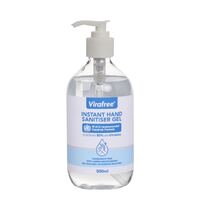 VIRAFREE 500ML Hand Sanitiser 80% Ethanol GEL Box 15