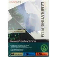 Laminating Pouch A4 100 Micron Razorline 11810 Box 100