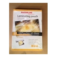 Laminating Pouch A3 80 Micron Razorline 11850 Pack 100