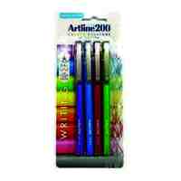 Pen Artline 200 0.4 Fine Assorted Brights Card 4