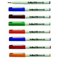 Pen Fineliner Artline 210 0.6mm Medium EK210N Box 12 Assorted 