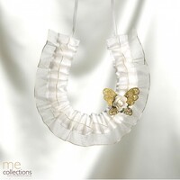 Wedding Motif 124 Horse Shoe 2000 Satin Lace Edge Rose White