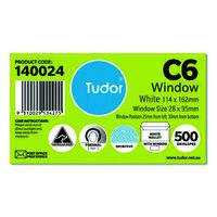 Windowface Envelope C6 Tudor 114mm x 162mm Crystal 140024/113427 Box 500