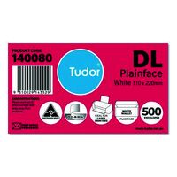 Envelope DL Tudor 110 x 220mm Cartridge Laser Safe Peel N Seal Wallet 140080/114352 Box 500 