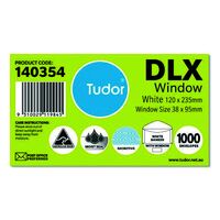 Envelope DLX 120 x 235mm Tudor White Window 38 x 95mm 311984/140354  Box 1000 