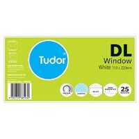 Windowface Envelope DL Tudor Presseal Secretive Cello Wrapped Pack 25 140540/295060