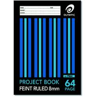 Project Book A4 8mm Ruled 64 Page Olympic 140758/00486 Pack 20