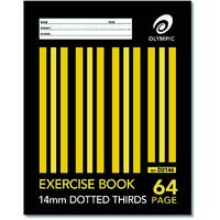 Exercise Book 225 x 175mm 14mm Dotted Thirds 64 Page Olympic 140762/00590 Pack 20