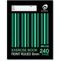 Exercise Book 225 x 175mm 8mm Ruled 240 Page Sewn Olympic 140781/01522 Pack 5