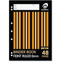 Binder Book A4 8mm Ruled 48 Page Olympic 140820/03194 Pack 20 