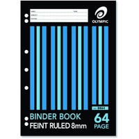 Binder Book A4 8mm Ruled 64 Page Olympic 140828/03298 Pack 20 